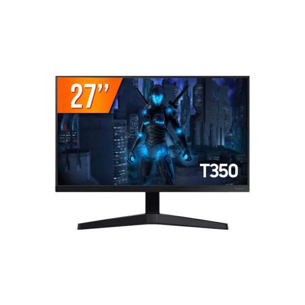 Monitor Gamer Samsung T350 27” FHD, Tela Plana, 75Hz, 5ms, HDMI, FreeSync, Game Mode