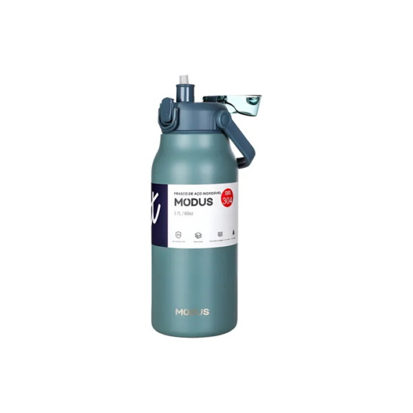 Garrafa Térmica Inox Bebidas Quentes E Frias 1700ml Verde Azul-petróleo