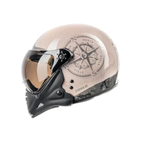 Peels Capacete Aberto Moto com Queixeira Removível F-21 North Off White/Preto 60