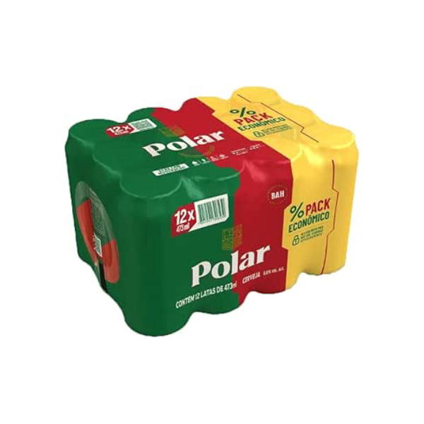 Pack Cerveja Polar Export American Lager, Lata, 473ml, Caixa 12 unidades