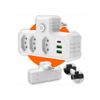 Conector De Extensão Portátil 3 Universal Plug Carregador Rápido 2 Usb 1 Tipe-C Transformador Conversor De Tomada