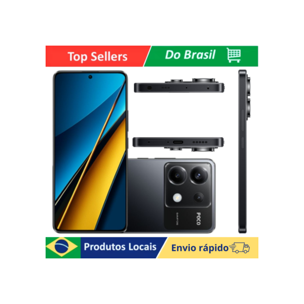 Smartphone Xiaomi POCO X6 5G 256GB 12RAM, Camera Tripla OIS, Tela Amoled - Preto ou Azul