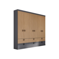 Guarda-Roupa Herval 1734 com 6 Portas, 6 Gavetas e 5 Prateleiras - Grafite/Cedro