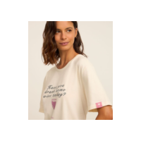 Camisola em Algodão com Estampa Wine Today Off White