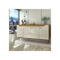 Aparador Buffet Royal 4 Portas Nature/Off White - Panorama Móveis