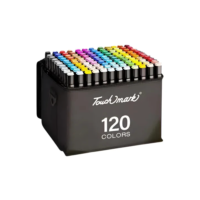 Canetas Permanentes 120 Cores Vibrantes Ponta Dupla C/ Bolsa Fast Plug