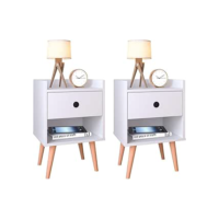 Conjunto Kit 2 Mesas de cabeceira Compacta Retrô Mesinha Canto Quarto Lateral Cama Com Gaveta e Nicho Para Decoração e Organização Cantinho Descanso Decore - Branco - Lojas RPM