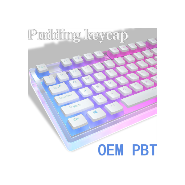 Keycap de teclado mecânico, Keycaps de pudim transparentes, Perfil OEM, Material PBT, Ajuste para MX Hot Swap, 129 chaves