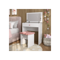 QUEIMA DE ESTOQUE PROMOÇÃO! Penteadeira Escrivaninha Mesa Camarim Com Espelho e Gaveta e  Banqueta Rose