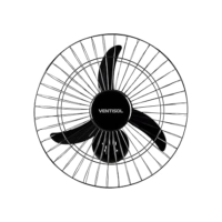 Ventisol Ventilador de Parede Oscilante, 3 Pás Premium, Preto, 50cm, Bivolt