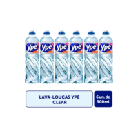 Detergente Lava Louças Ypê Clear 500ml Com 6 Unidades