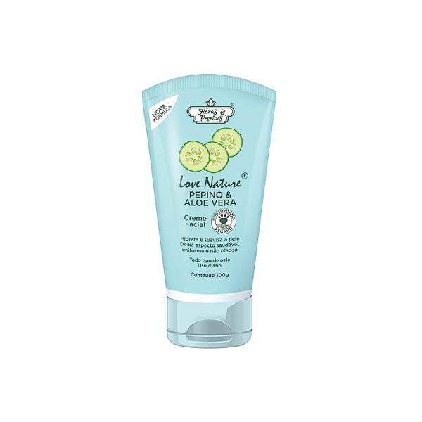 Flores & Vegetais Creme Facial Pepino & Aloe Vera Love Nature®