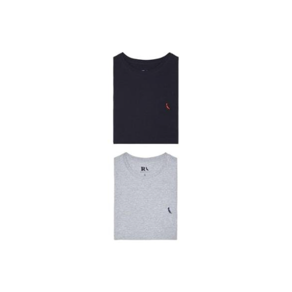 Kit 2 Camisetas Básicas Gota E Brasa Pica Pau Reserva - Preto+Cinza