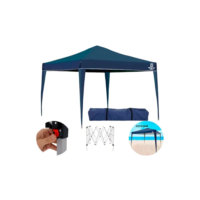 Tenda Gazebo Sanfonado Articulada Dobrável 3 por 3 metros com Mala Transporte The Black Tools cor azul