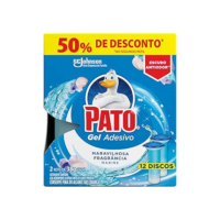 Pato Desodorizador Gel Adesivo 2 Refis Marine, Limpeza Banheiro, Vaso Sanitário Limpo e Perfumado, 12 Discos