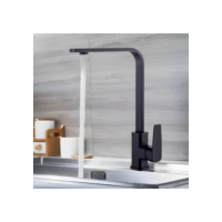 Torneira de Cozinha Bancada Preto Fosco Grande Gourmet Monocomando com Misturador Aço Inox Giratória