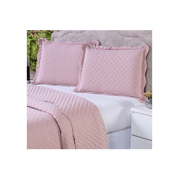 Kit Cobre Leito Colcha Casal Queen 3 Pçs Dupla Face 400 Fios