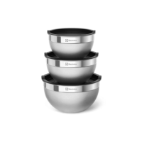 Conjunto Bowls de Inox Electrolux com Tampa Plástica 3 Peças