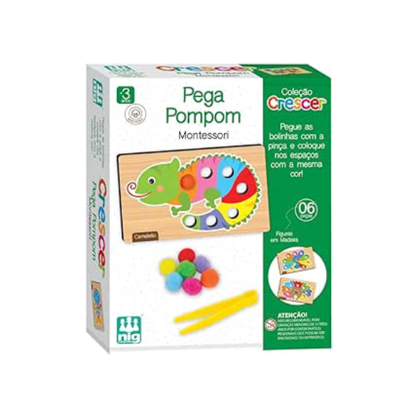 Nig Brinquedos Jogo Educativo Madeira Crescer Pega Pompom