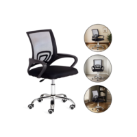 Cadeira De Escritório Tela Mesh Ribs Estofado Ergonômico Com Regulagem De Altura Base Giratória