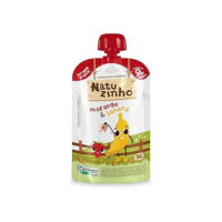 Natuzinho, Papinha Orgânica para Bebê, Sabor Morango e Banana, Sem Açúcar, Aditivos ou Conservantes, Estimula o Paladar, 99g