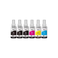 Kit 6 Refil Tinta Para Epson T664 3 Unidade Preto e 1 Unidade Amarelo Ciano e Magenta