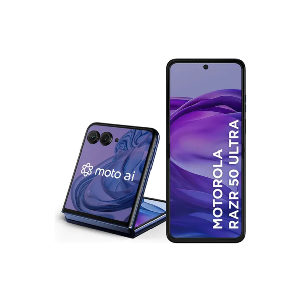 Smartphone Motorola Razr 50 Ultra - 512GB 24GB (12GB RAM+12GB Ram Boost) Tela dobrável 6,9" pOLED e externa 4” Moto AI camera IPX8 - Navy blue