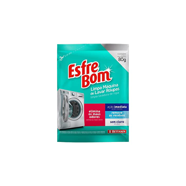 EsfreBom - Limpa Máquina de Lavar Roupas Sachê de 80 g, Bettanin
