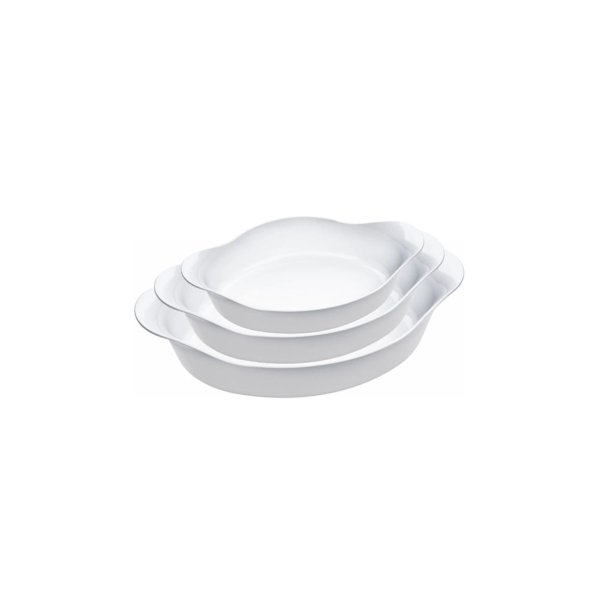 Conjunto de Assadeiras Nadir Opaline em Vidro 3 Peças