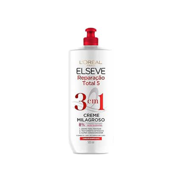 Creme Milagroso 3 em 1 Elseve Reparação Total 5 500ml