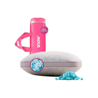 Travesseiro Ajustável - I wanna sleep - Snow®, flocos de espuma removíveis para controle da altura, ideal para dores na coluna, altura perfeita, alívio de pressão, tecido em bambu respirável