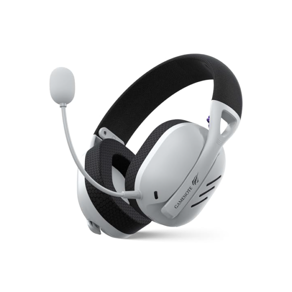 Havit Fone de Ouvido Headset Gamer Fuxi-H3 White Black, Com Fio e Sem Fio, Wireless 2,4GHz, Bluetooth, Cabo USB-C, Cabo 3,5mm. Surround, Baixa Latência, Quad-Mode
