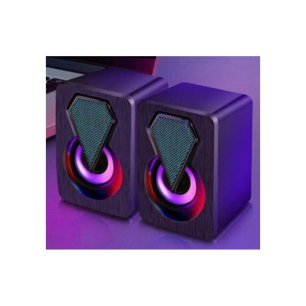 Caixa de som Pc Gamer Com Luz RGB Estéreo 2.0 Para Computador Notebook