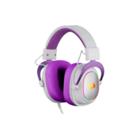 Headset Gamer Redragon Zeus X Branco Com Roxo Rgb Cor Violeta