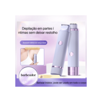 Depilador elétrico manual compacto para homens ou mulheres com carregamento usb 2 cabeças de uso