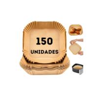 Forma Descartável para AirFryer Quadrada 20x20 Antiaderente Forro Protetor para Fritadeira sem Óleo Proteção contra Gordura Forminha para Air Fryer (150 Unidades)