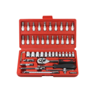 Kit De Ferramentas 46/40 Peças Jogo De Soquetes Chave Catraca Reversível Com Maleta Jogo De Ferramentas Completo