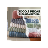 Jogo De Toalhas Banhão 2 Peças 100% Algodão 450g/m² Toque Macio Felpuda Excelente Absorção Corttex