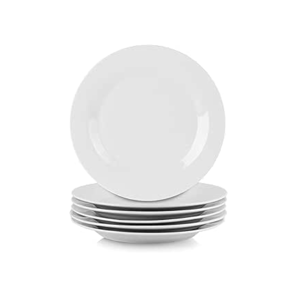 10 Strawberry Street Prato de salada redondo Simply White, 19 cm, conjunto de 6