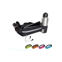 Pochete Esportiva Corrida Porta Celular Garrafa Documento Cinta Fitness Cores (Preto)