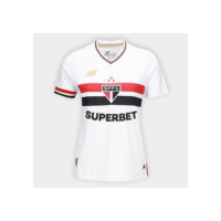 Camisa São Paulo I 25/26 Torcedor New Balance Feminina - Branco+Vermelho