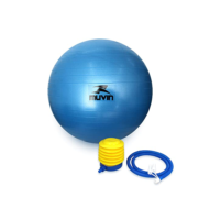 Bola de Pilates 85cm Muvin – Antiestouro – Suporta até 300kg – Com Bomba – Ginástica – Fitness – Pilates – Yoga – Fisioterapia – Flexibilidade – Fortalecimento – Tonificação –– Fácil Limpeza (Azul)
