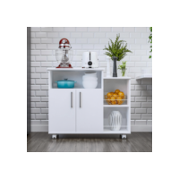 Balcão Fruteira Multiuso Cozinha Com Rodinhas Suporte Microondas