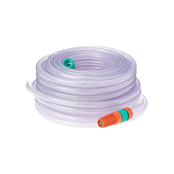 Mangueira Flex para Jardim, com Engates Rosqueados e Esguicho, Tramontina, 30 M, Transparente
