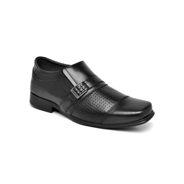 Sapato Social Masculino Preto Fosco com Detalhe em Metal Super Confortavel Dia a Dia