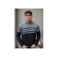 Suéter Blusa De Tricot Masculino Listrado Blusa Lã Masculina