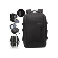 jiesipoteMens trabalho backpack strap expansão capacidade impermeável SUB combinação bloqueio