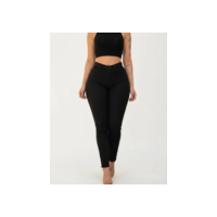 Calça Preta Feminina Cintura Alta Com Elastano Empina Bumbum