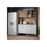 Kit Armário De Cozinha Completa Compacto Com Balcão Multiuso Gaveta E Porta Viena 1200