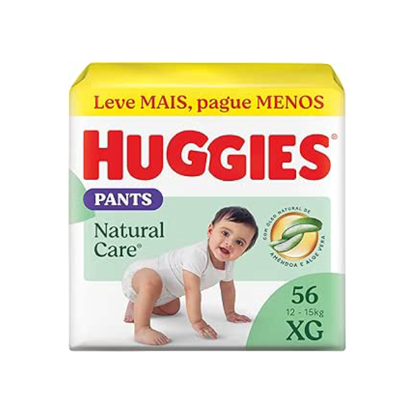 Huggies Fralda Pants Premium Natural Care XG - 56 Fraldas